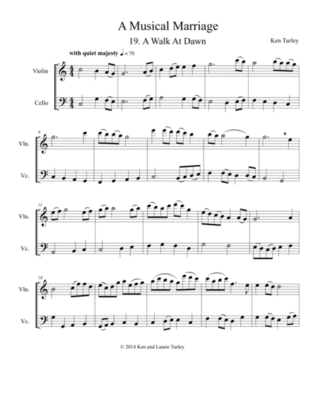 String Duo No 19 A Walk At Dawn Sheet Music