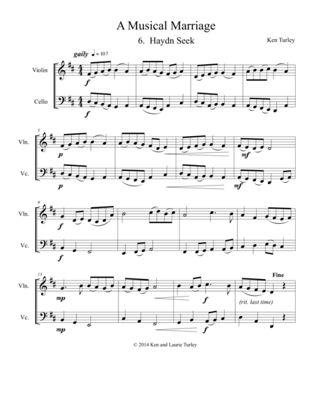 String Duo No 6 From A Musical Marriage Haydn Seek Sheet Music