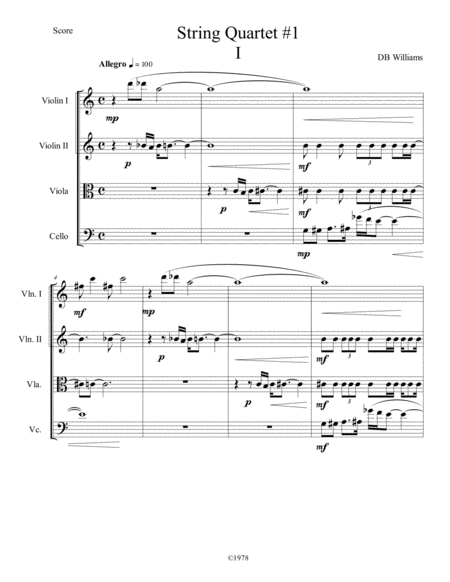 String Quartet I Sheet Music