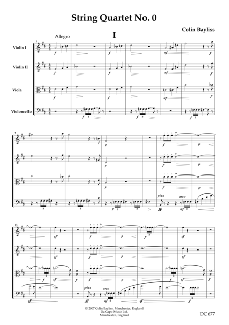 String Quartet No 0 Score Sheet Music