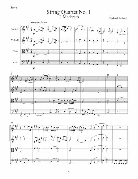Free Sheet Music String Quartet No 1 I Moderato