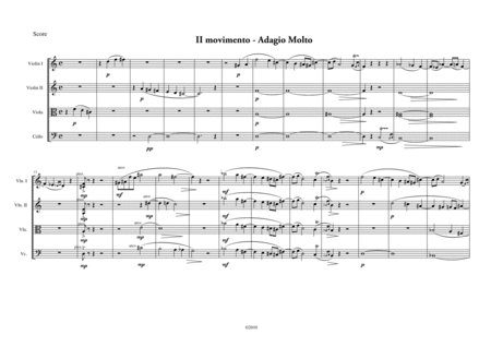 Free Sheet Music String Quartet No 1 Second Movement Score