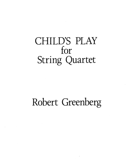 Free Sheet Music String Quartet No 2 Childs Play