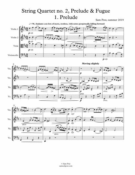 Free Sheet Music String Quartet No 2 Prelude And Fugue Op 44