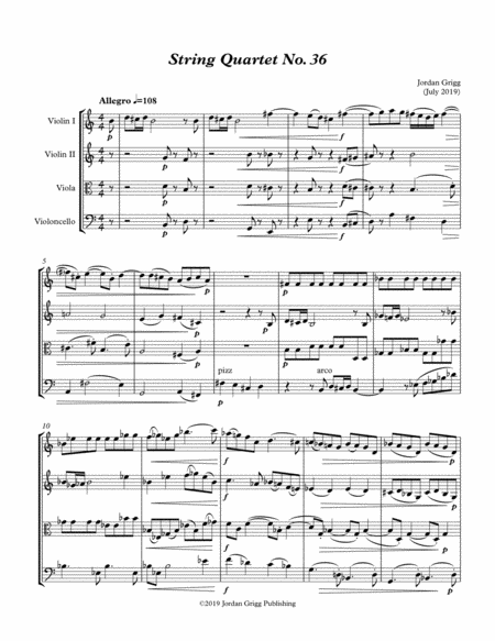 Free Sheet Music String Quartet No 36