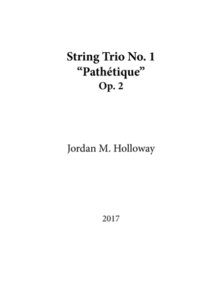 Free Sheet Music String Trio No 1 Pathtique Op 2