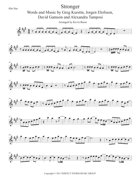 Stronger Original Key Alto Sax Sheet Music