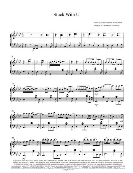 Stuck With U For Intermediate Piano Sheet Music