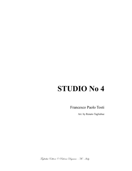 Studio No 4 F P Tosti Solfeggio Sung For Voice And Piano Sheet Music