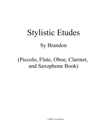 Free Sheet Music Stylistic Etudes For Piccolo Flute Oboe Clarinet Or Saxophone