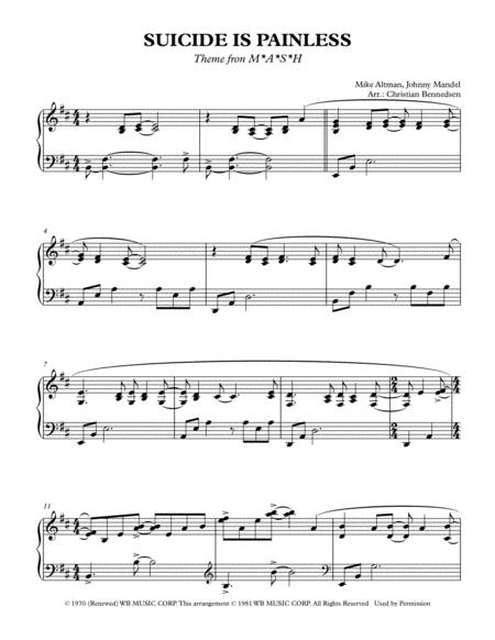 Suicide Is Painless Theme From M A H Sheet Music