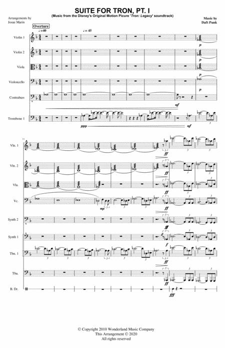 Free Sheet Music Suite For Tron Legacy Part 1