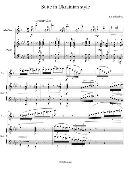 Free Sheet Music Suite In Ukrainian Style For Saxo Alto And Piano