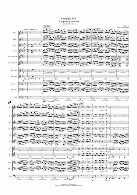 Free Sheet Music Sullivan Pineapple Poll Movement 1 Opening Number Symphonic Wind