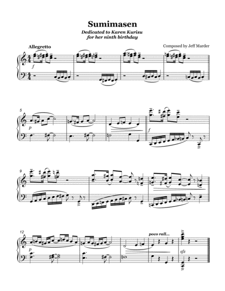 Free Sheet Music Sumimasen