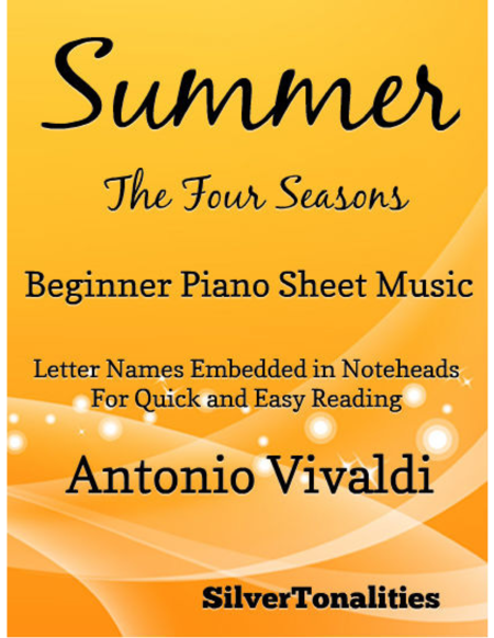 Summer Four Seasons First Movement Beginner Piano Sheet Music Sheet Music