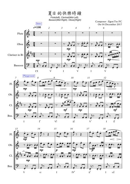 Summer Happy Clock Sheet Music