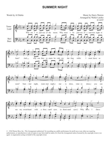 Summer Night Sheet Music