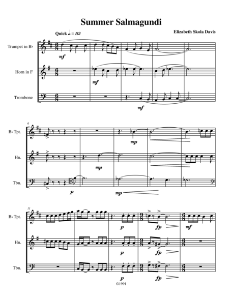 Free Sheet Music Summer Salmagundi