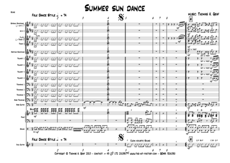 Summer Sun Dance Big Band 11 8 Sheet Music