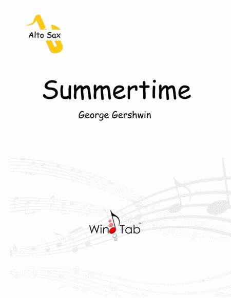 Free Sheet Music Summertime Alto Saxophone Sheet Music Tab
