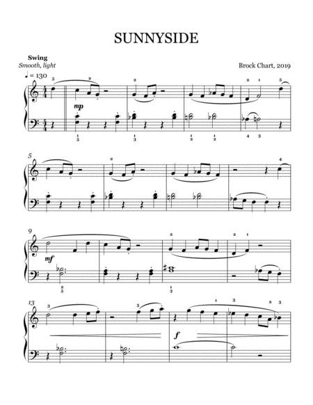 Free Sheet Music Sunnyside Early Intermediate Jazz Piano Solo