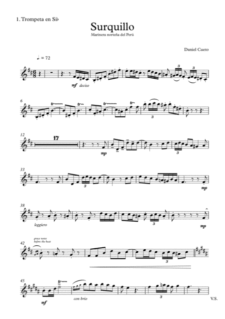 Free Sheet Music Surquillo For Brass Octet