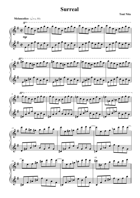 Free Sheet Music Surreal