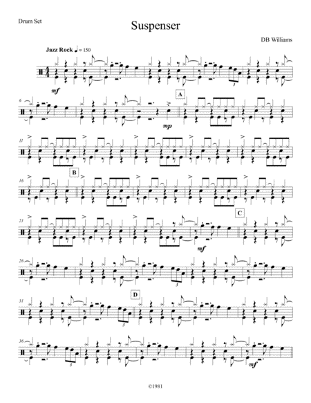 Suspenser Flute Drum Set Sheet Music