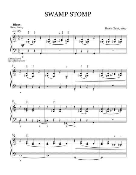 Swamp Stomp Early Intermediate Jazz Piano Solo Sheet Music