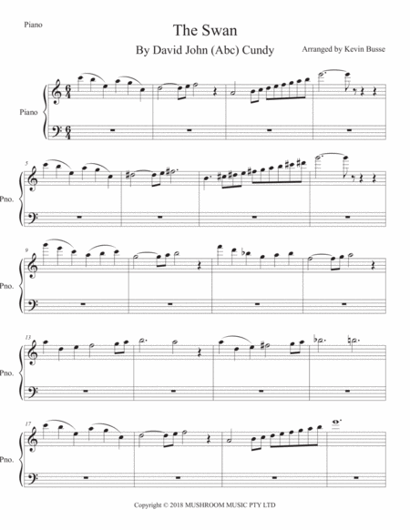Free Sheet Music Swan The Arr Saint Saens Piano Easy Key Of C