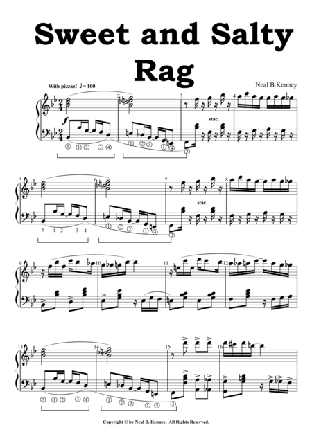 Free Sheet Music Sweet And Salty Rag