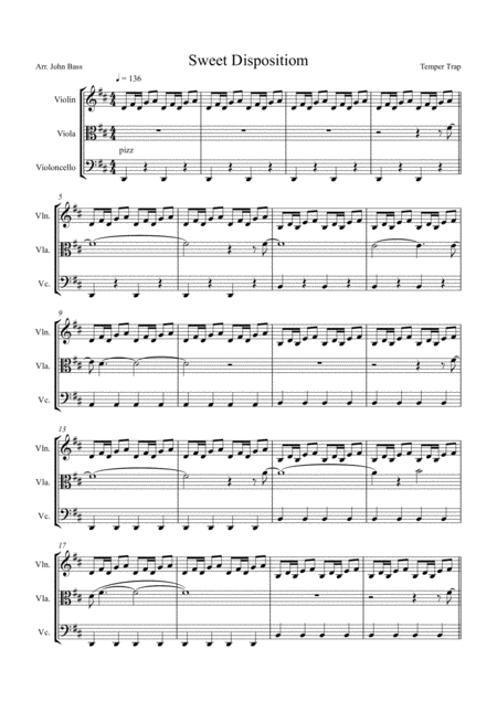 Free Sheet Music Sweet Disposition