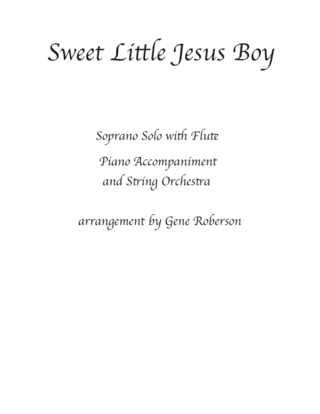 Sweet Little Jesus Boy Soprano Tenor Solo Sheet Music