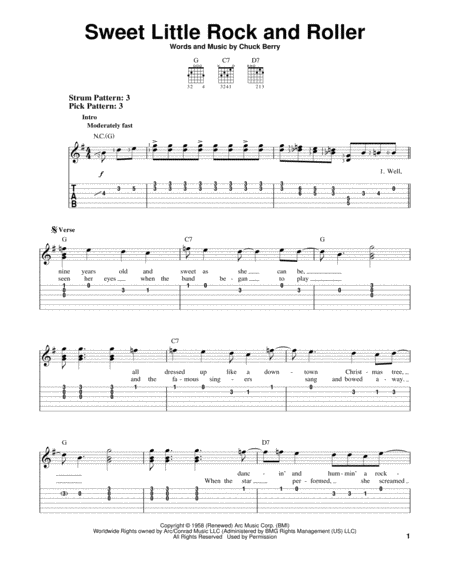 Free Sheet Music Sweet Little Rock And Roller