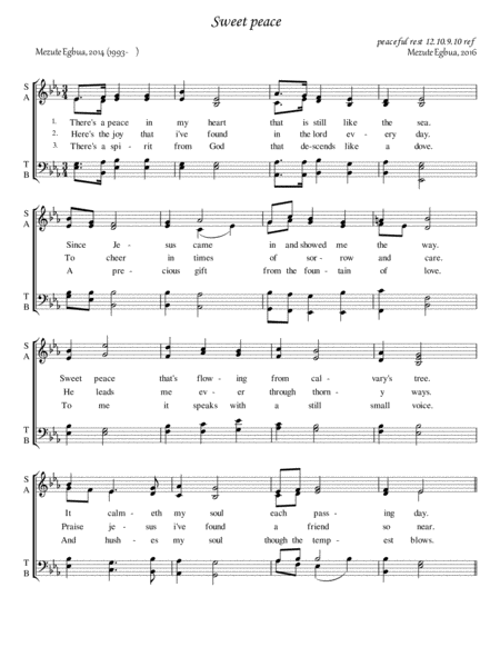 Free Sheet Music Sweet Peace