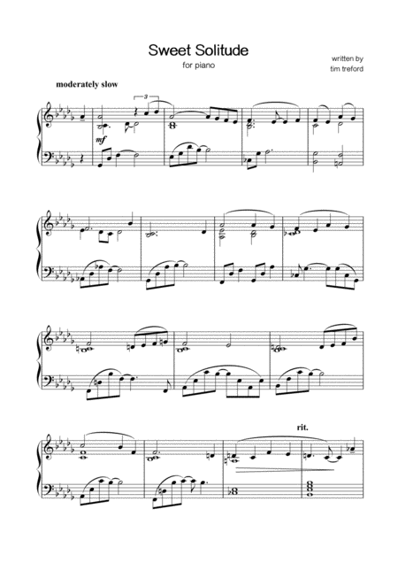 Sweet Solitude Sheet Music