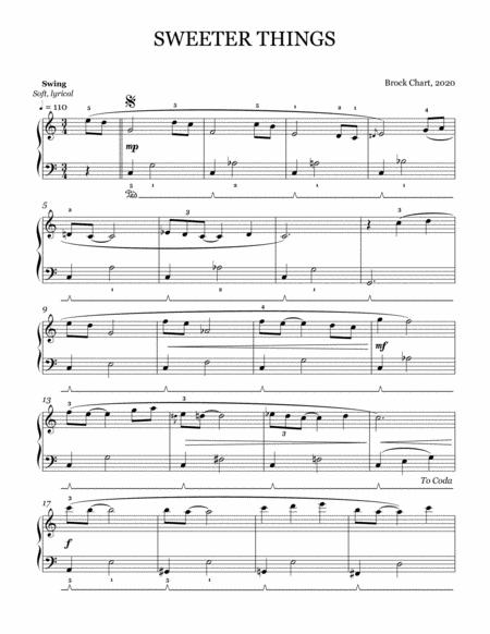 Free Sheet Music Sweeter Things Early Intermediate Jazz Piano Solo