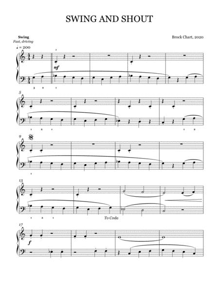 Free Sheet Music Swing And Shout Easy Jazz Piano Solo