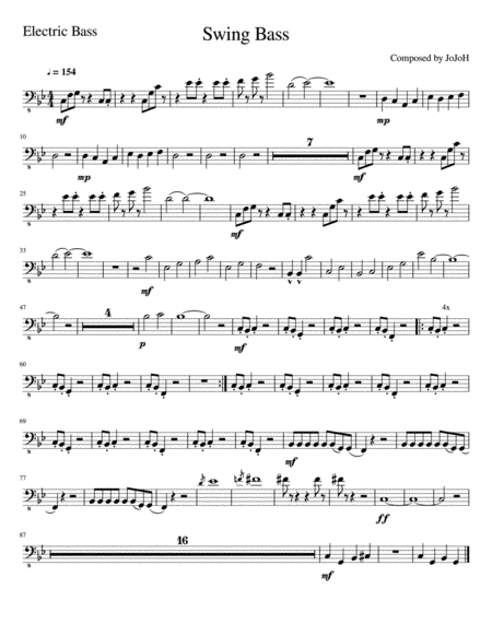 Swing Bass Electric Bass Sheet Music