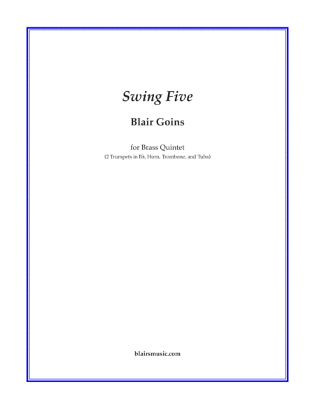 Swing Five For Brass Quintet Sheet Music