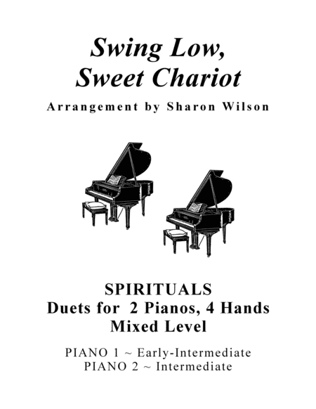 Swing Low Sweet Chariot Mixed Level 2 Pianos 4 Hands Duet Sheet Music