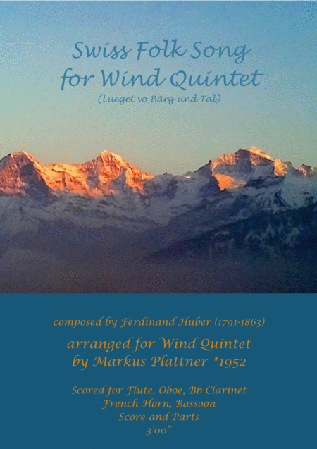 Free Sheet Music Swiss Folk Song For Wind Quintet