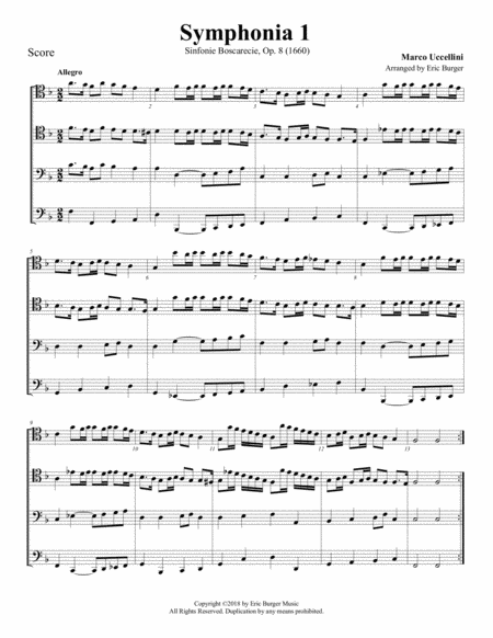 Free Sheet Music Symphonia No 1 For Trombone Or Low Brass Quartet