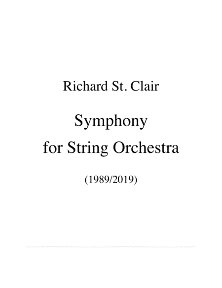 Symphony For String Orchestra Score And Parts Sheet Music