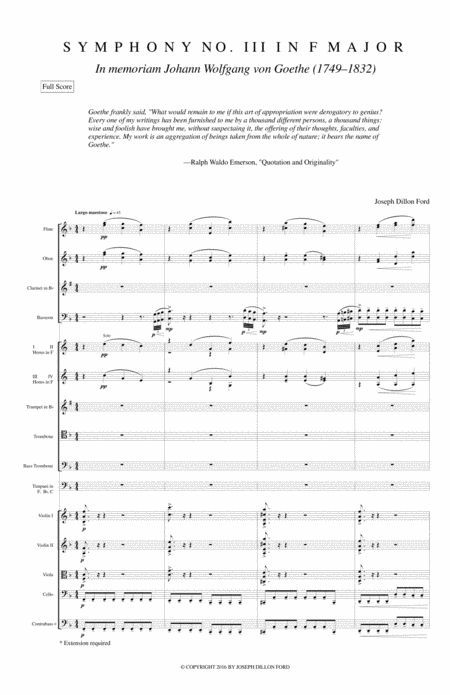 Free Sheet Music Symphony In F In Memoriam Johann Wolfgang Von Goethe For Orchestra 1st Movement