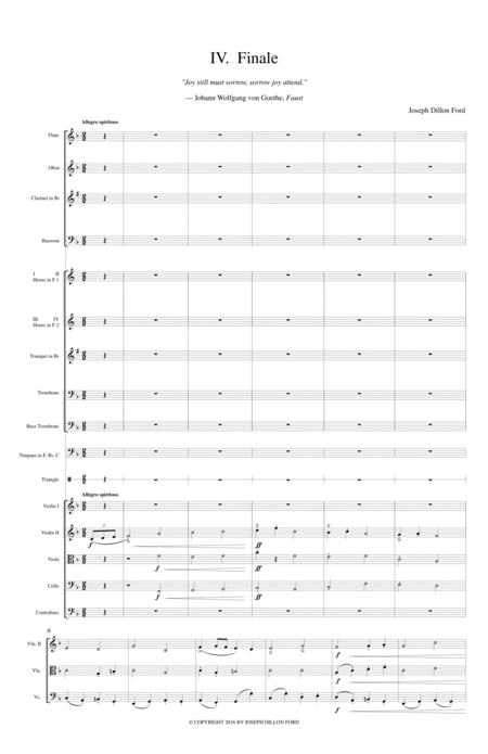 Symphony In F In Memoriam Johann Wolfgang Von Goethe For Orchestra 4th Movement Sheet Music