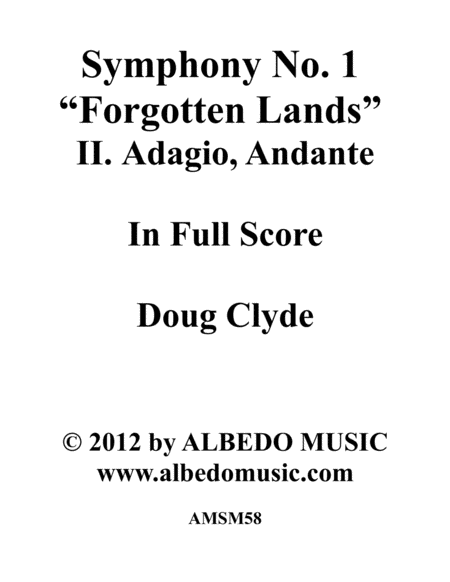 Symphony No 1 Forgotten Lands Movement Ii Adagio Andante Sheet Music