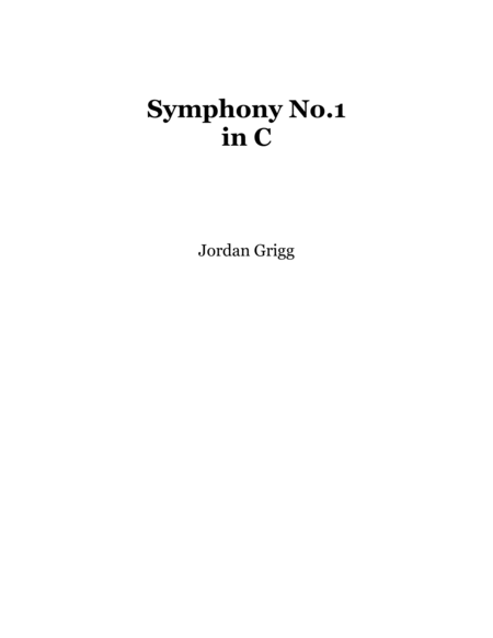 Symphony No 1 In C Score And Parts Sheet Music