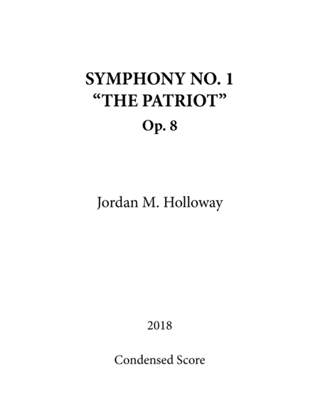 Free Sheet Music Symphony No 1 The Patriot Op 8